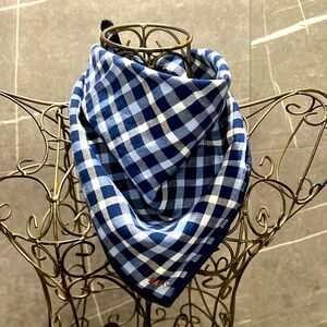 Daks scarf 18x18 blue and white